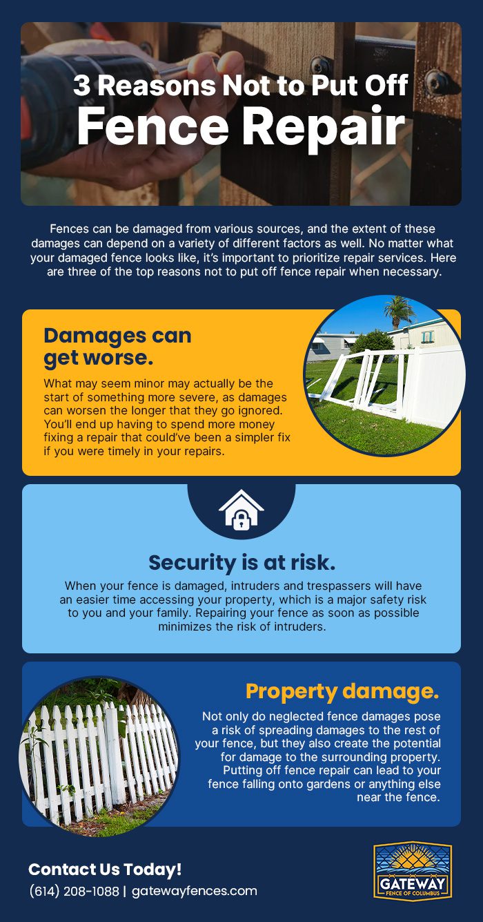 3 Reasons Not to Put Off Fence Repair [infographic]